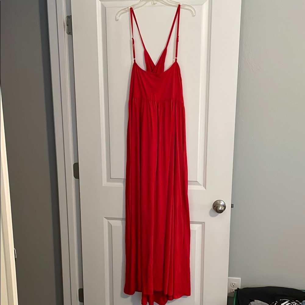 Red Sleeveless V-Neck Maxi Sundress NWOT 4XL plus size